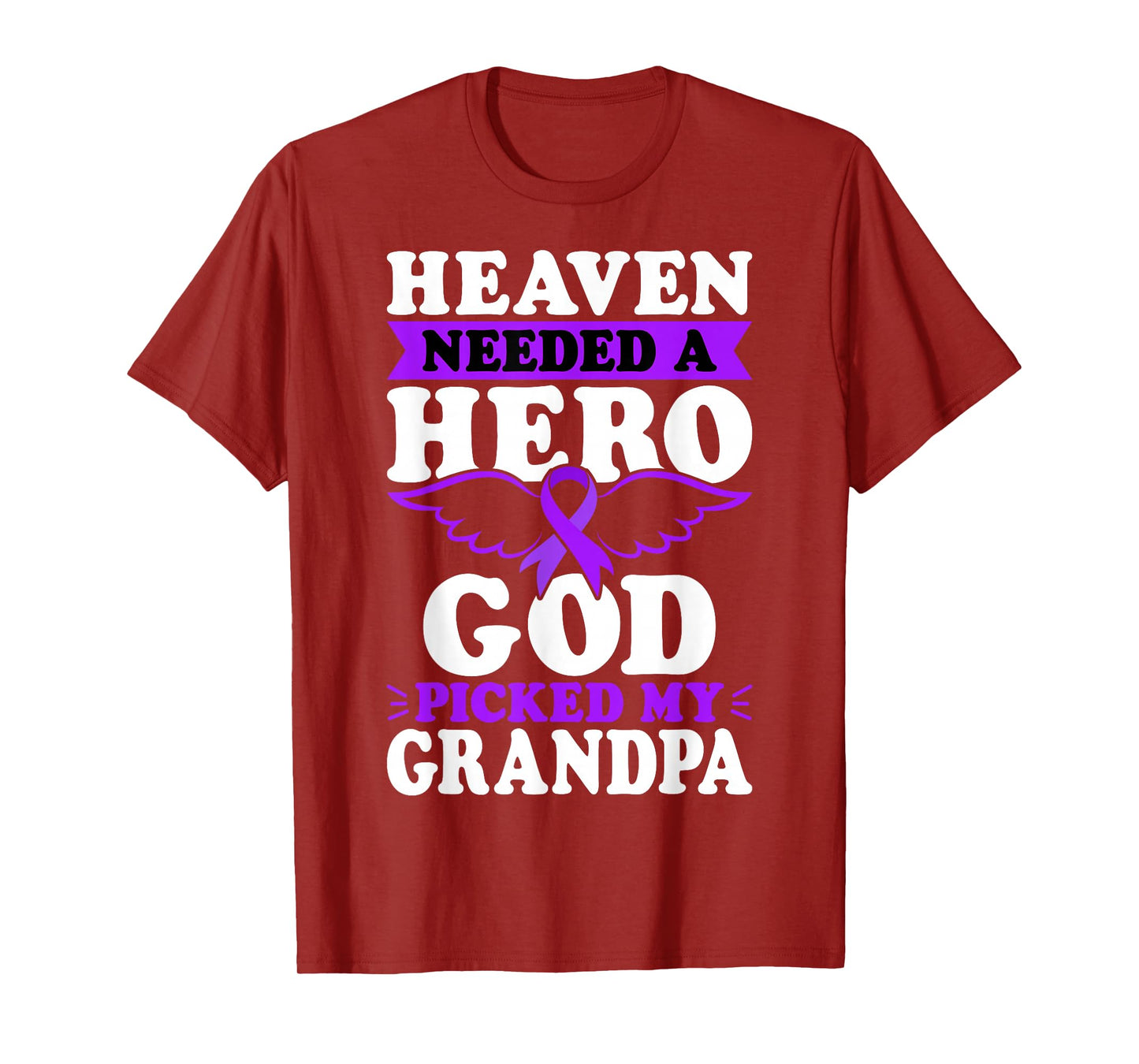 in Memory of Grandpa Pancreatic Cancer Purple Ribbon T-Shirt