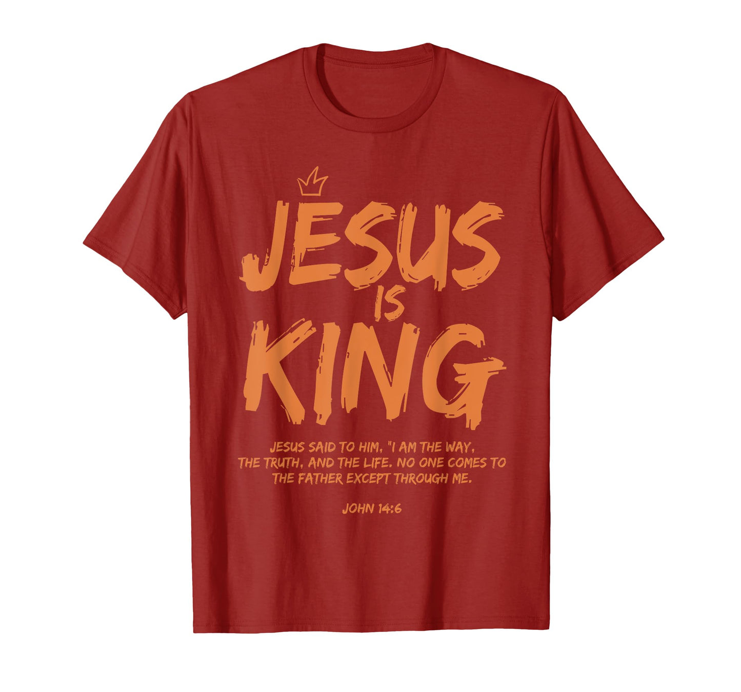 Jesus Is King Christian Cross God Faith Bible Religious T-Shirt