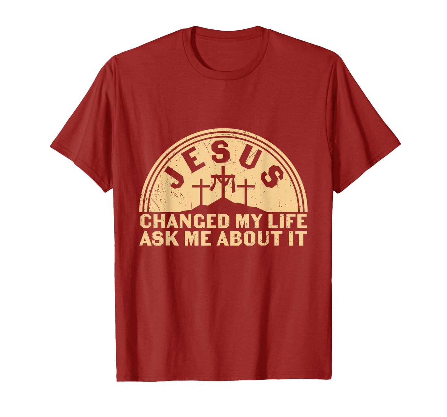 Retro Jesus Changed My Life Ask Me About It Christian Faith T-Shirt