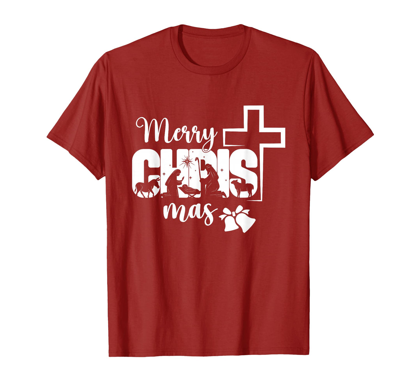Merry Christmas Christian Cross Jesus Xmas Matching Family T-Shirt