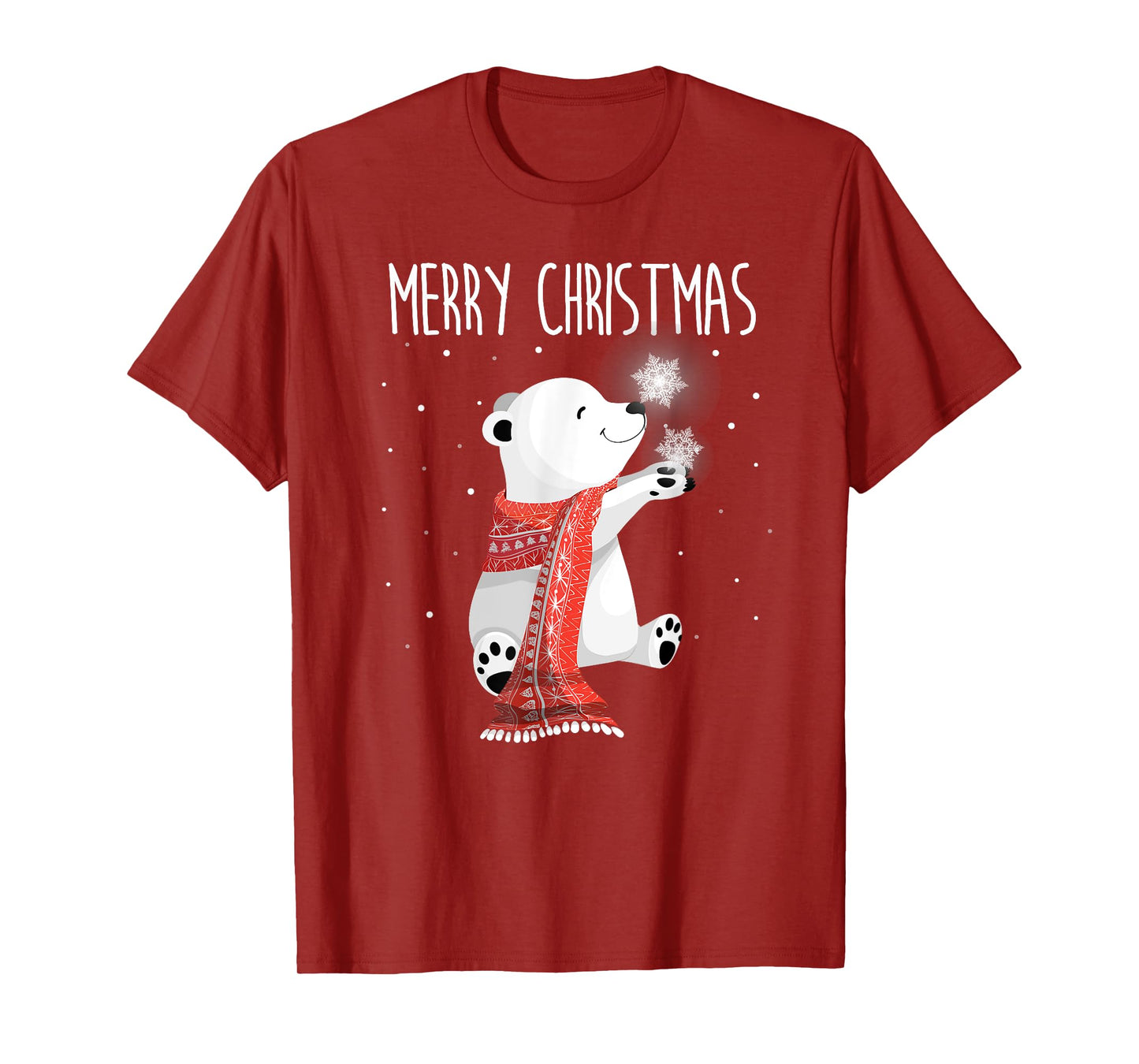 Cute Polar Bear Scarf Merry Christmas Xmas Holidays Gift Tee T-Shirt