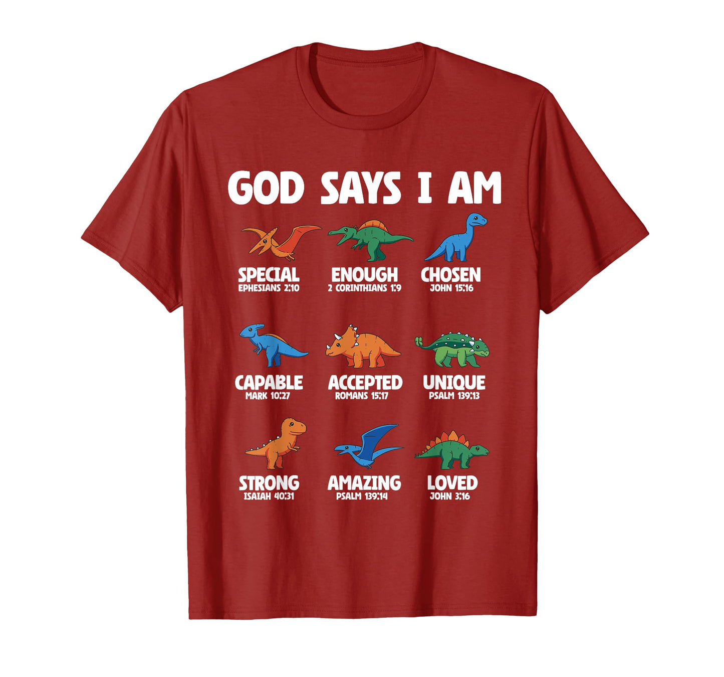 God Says I Am Dinosaur Lover Kids Boys Christian T-Shirt