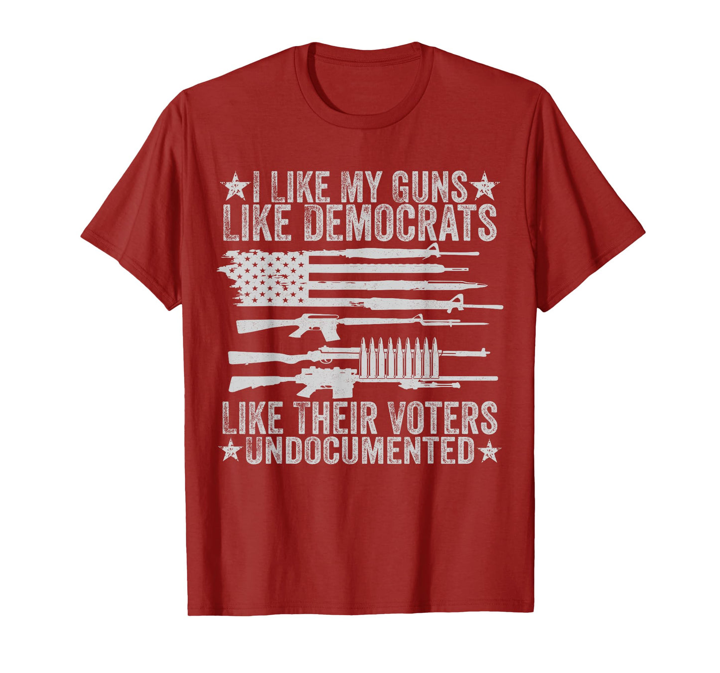 USA Flag I Like My Guns Like Democrats Like Their Voters T-Shirt for Women Men