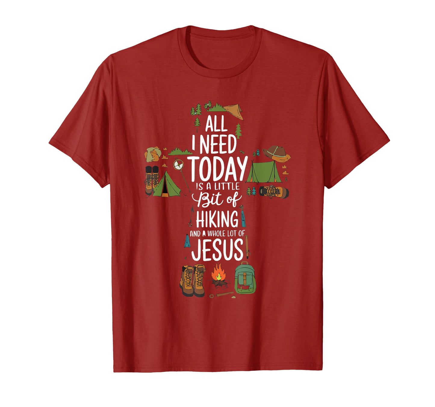 Hiking Jesus Christ Religion Christian Hiker Christianity T-Shirt