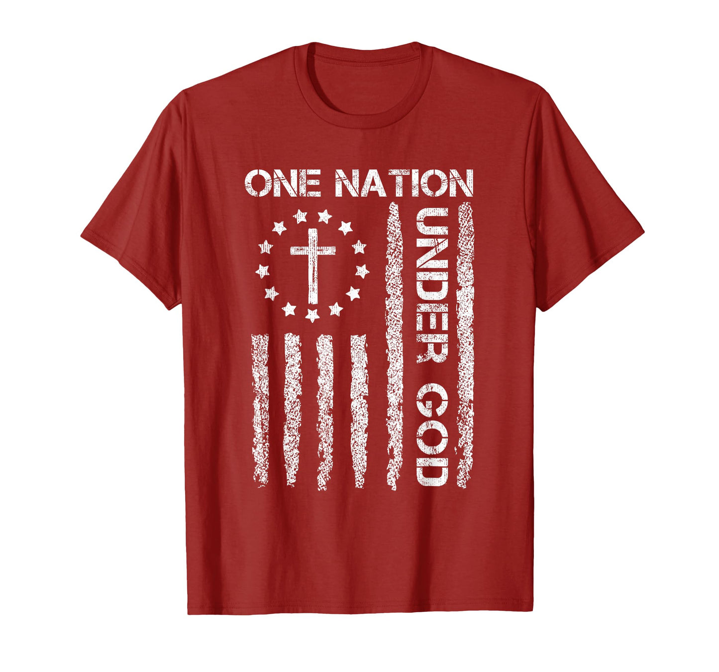 One Nation Under God USA Flag 4th July Christian Religious T-Shirt for Women Men