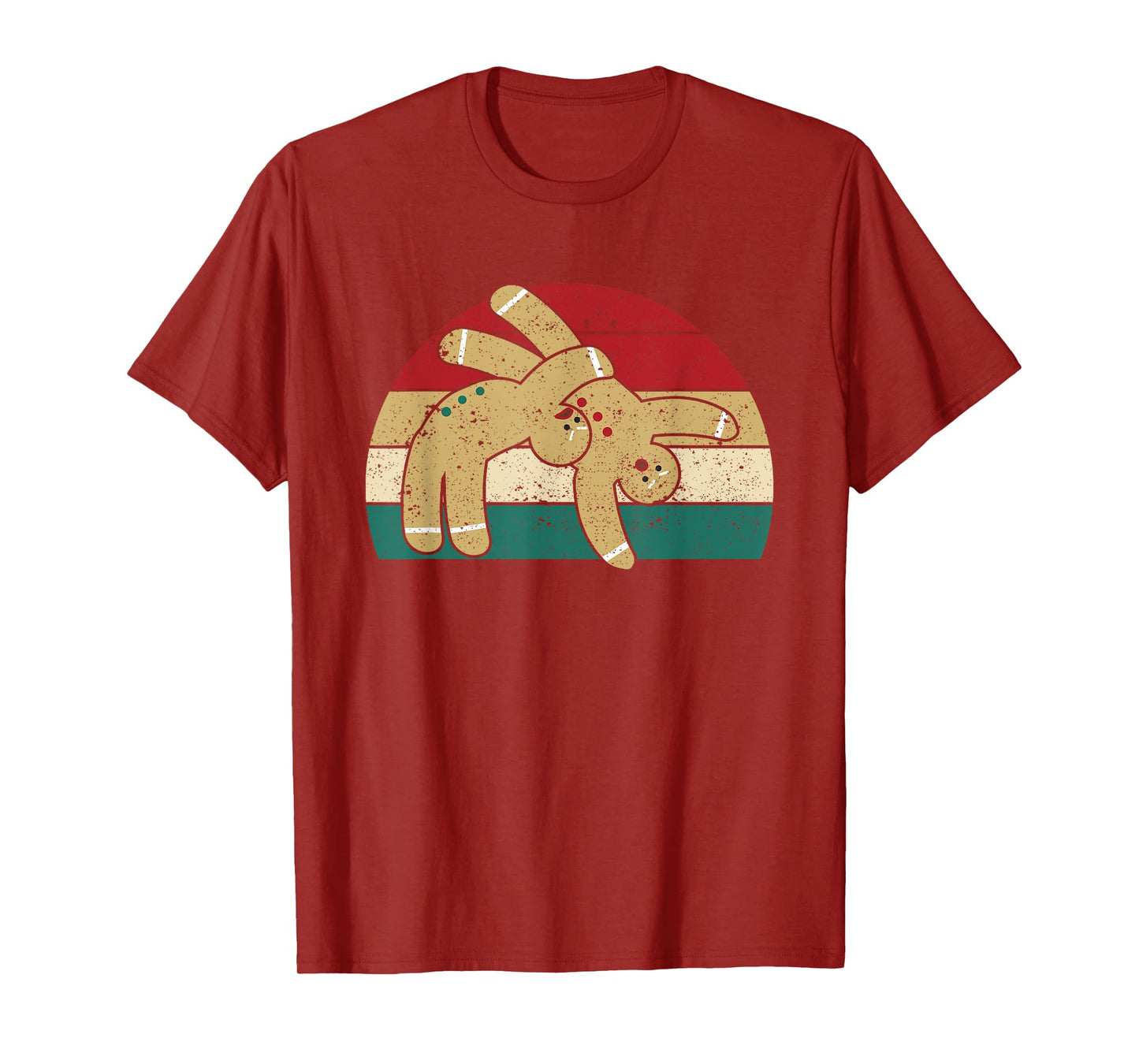 Gingerbread Man Cookies Christmas Funny Fighting Wrestling T-Shirt