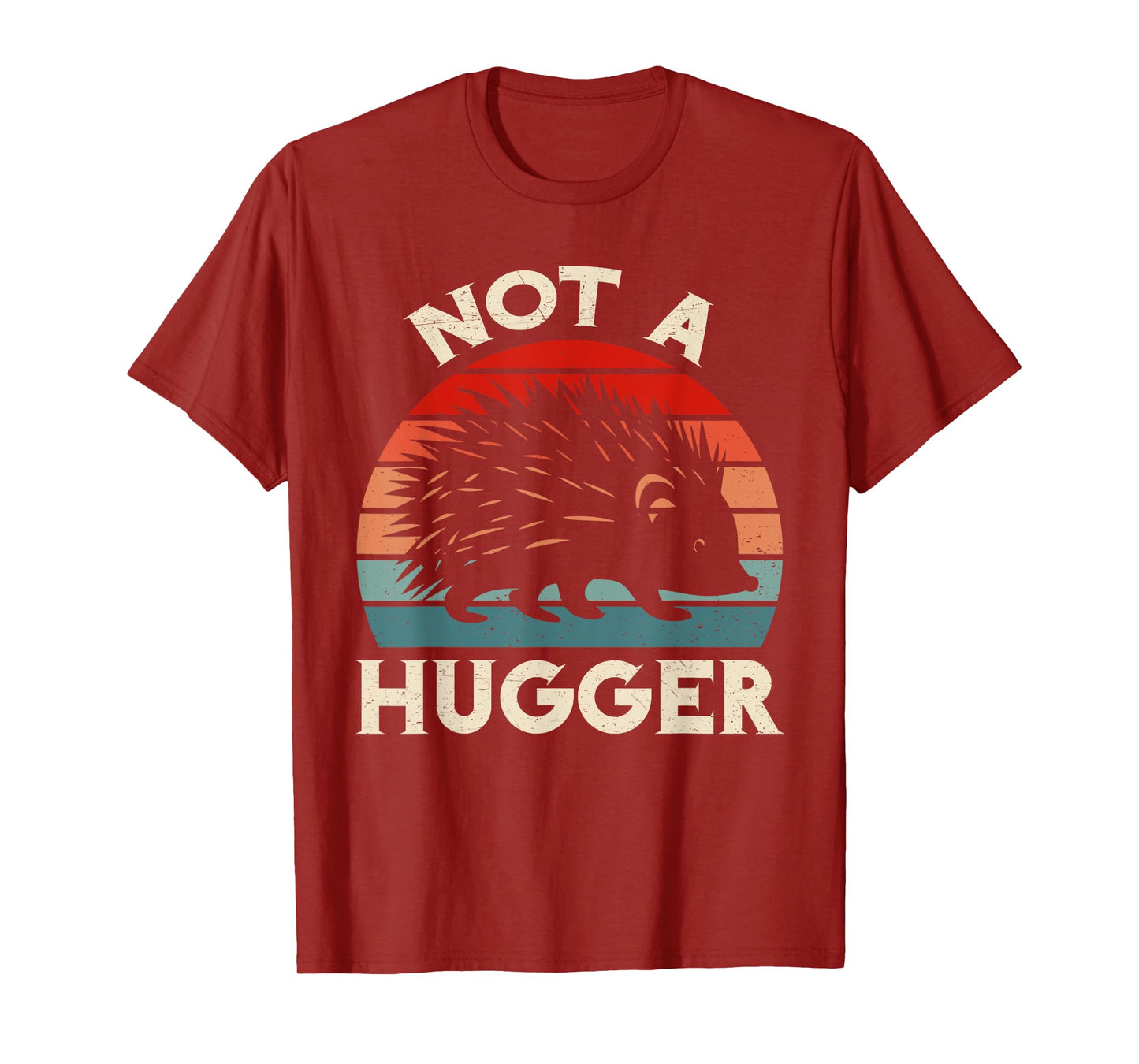 Funny Porcupine Humor Not A Hugger Retro Vintage Animal T-Shirt