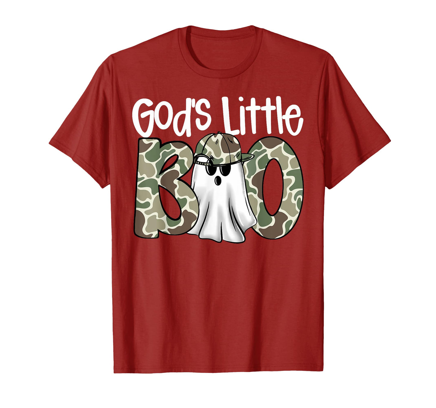 God's Little Boo Camo Ghost Christian Halloween Boys Kids T-Shirt