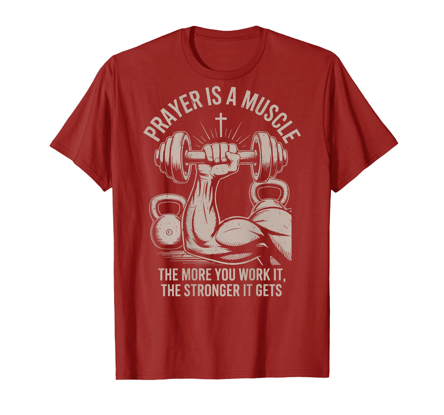 Men's Fitness Christian Gym Workout Prayer Is A Muscle Funny T-Shirt