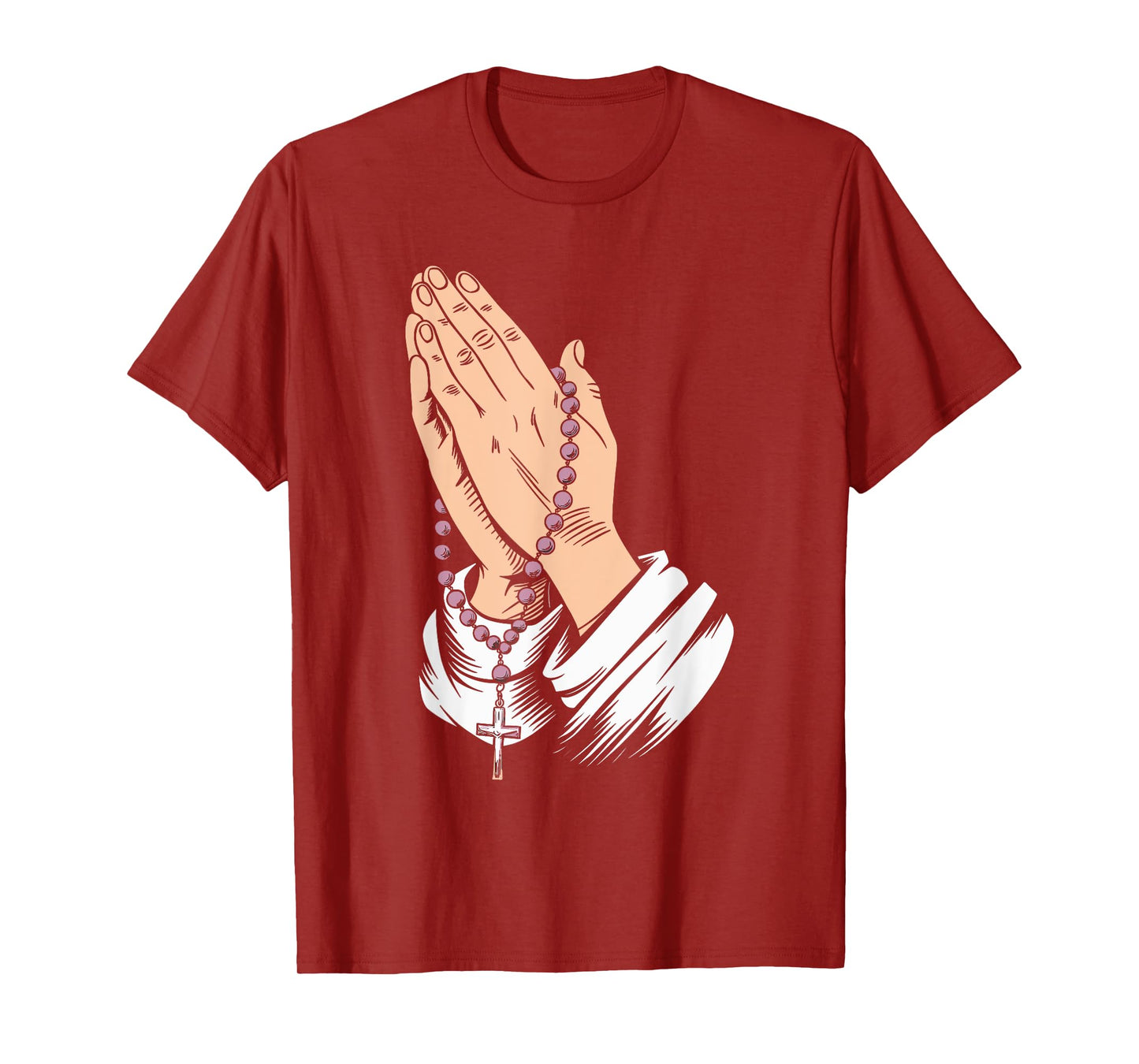 Rosary Praying Hands Faith Religious Christian Catholic T-Shirt