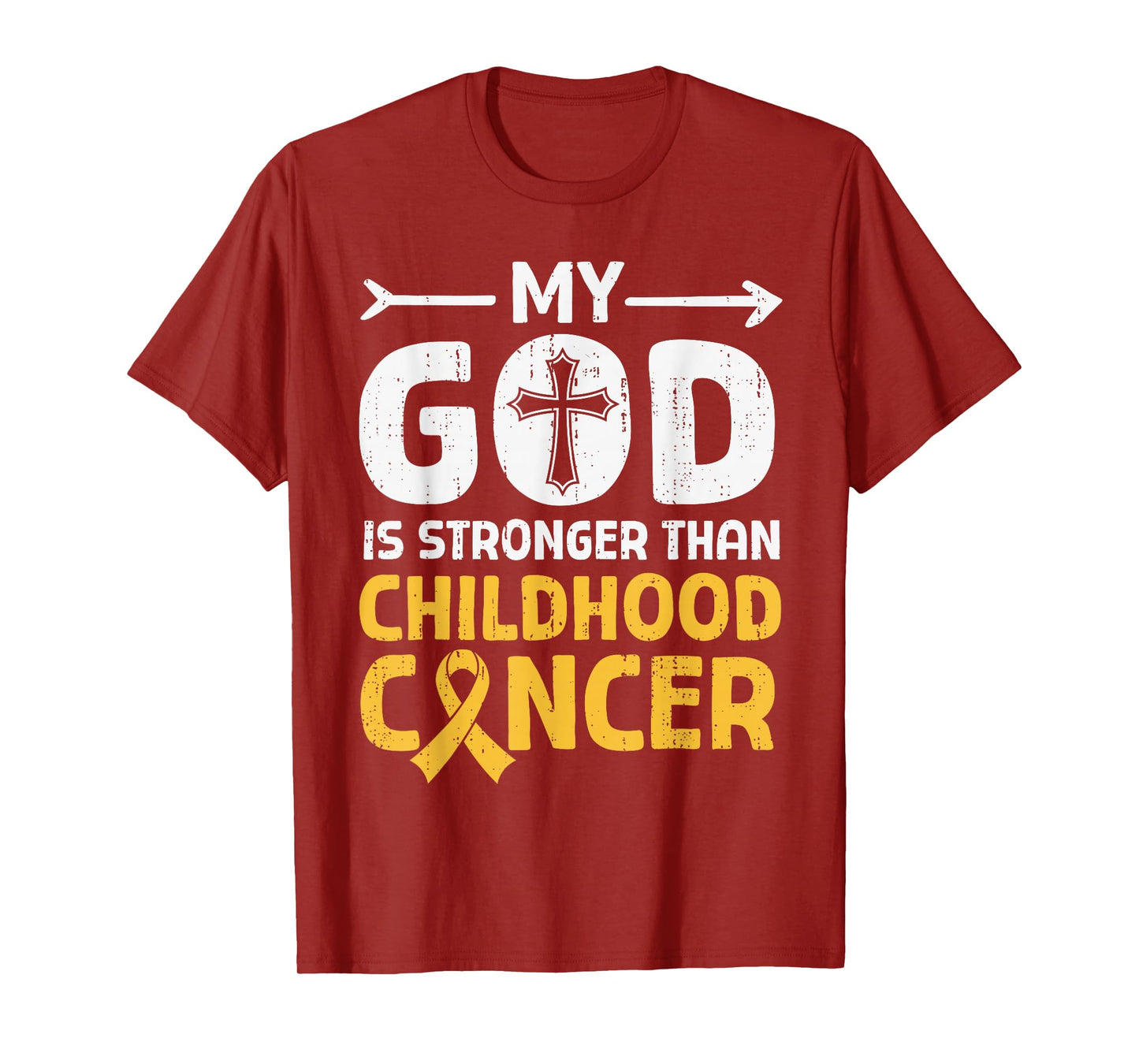 God Stronger Childhood Cancer Awareness Christian Religious T-Shirt
