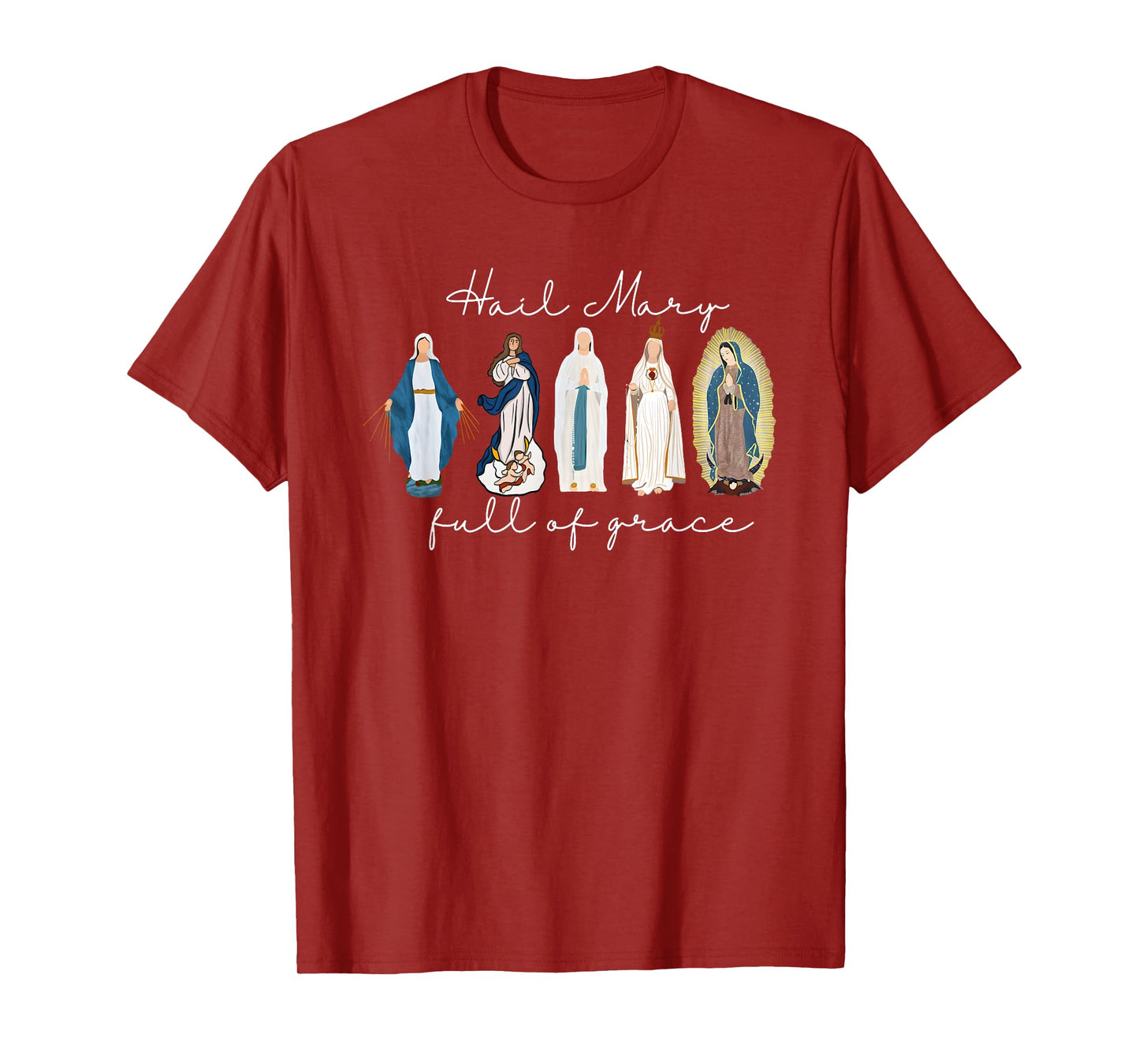 Hail Mary Full of Grace, Blessed Virgin Mary, Bible Verse T-Shirt