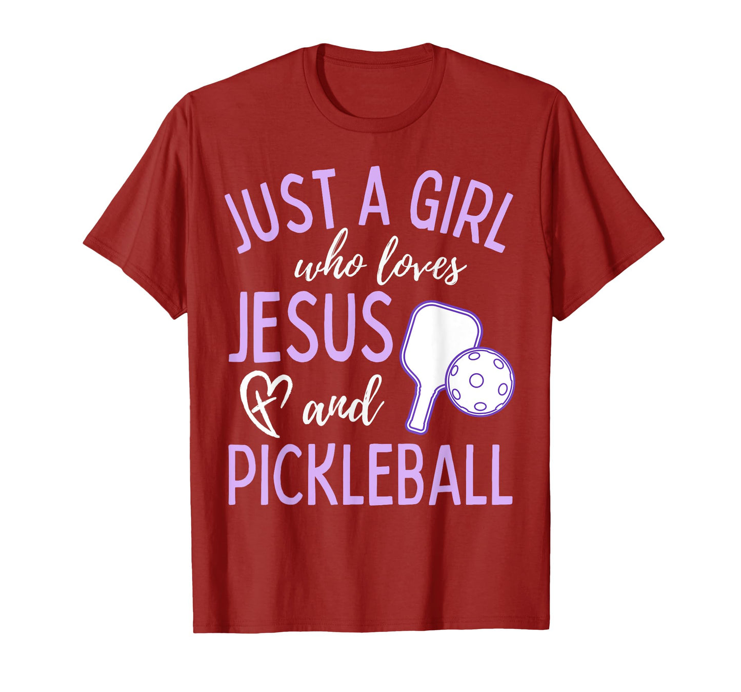 Just A Girl Who Loves Jesus and Pickleball Christian Cute T-Shirt