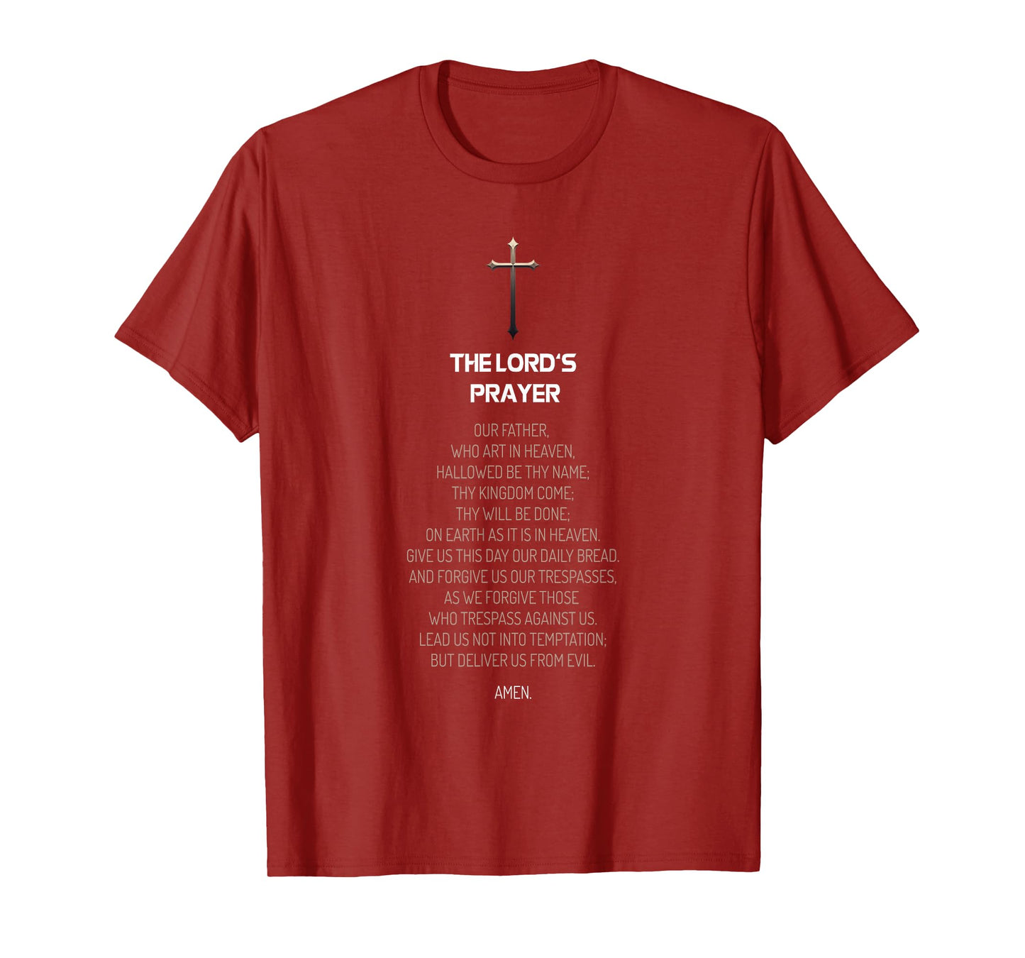 Lord's Prayer Christian Cross Jesus Christ T-Shirt