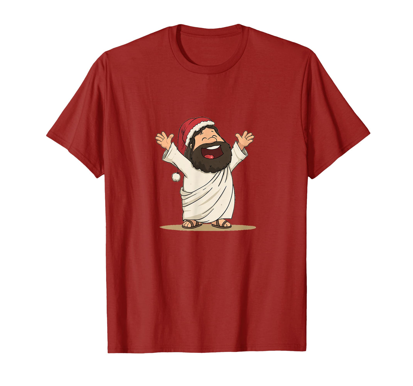 Happy Jesus Christ with Santa Hat Look for Boys and Girls T-Shirt