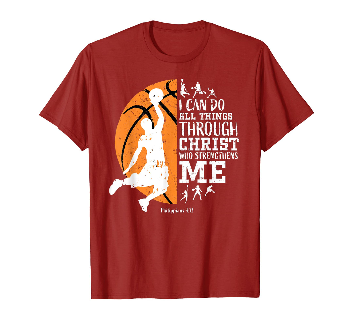 Basketball Shirts Men Boys Philippians 4:13 Gifts Tee Kids T-Shirt