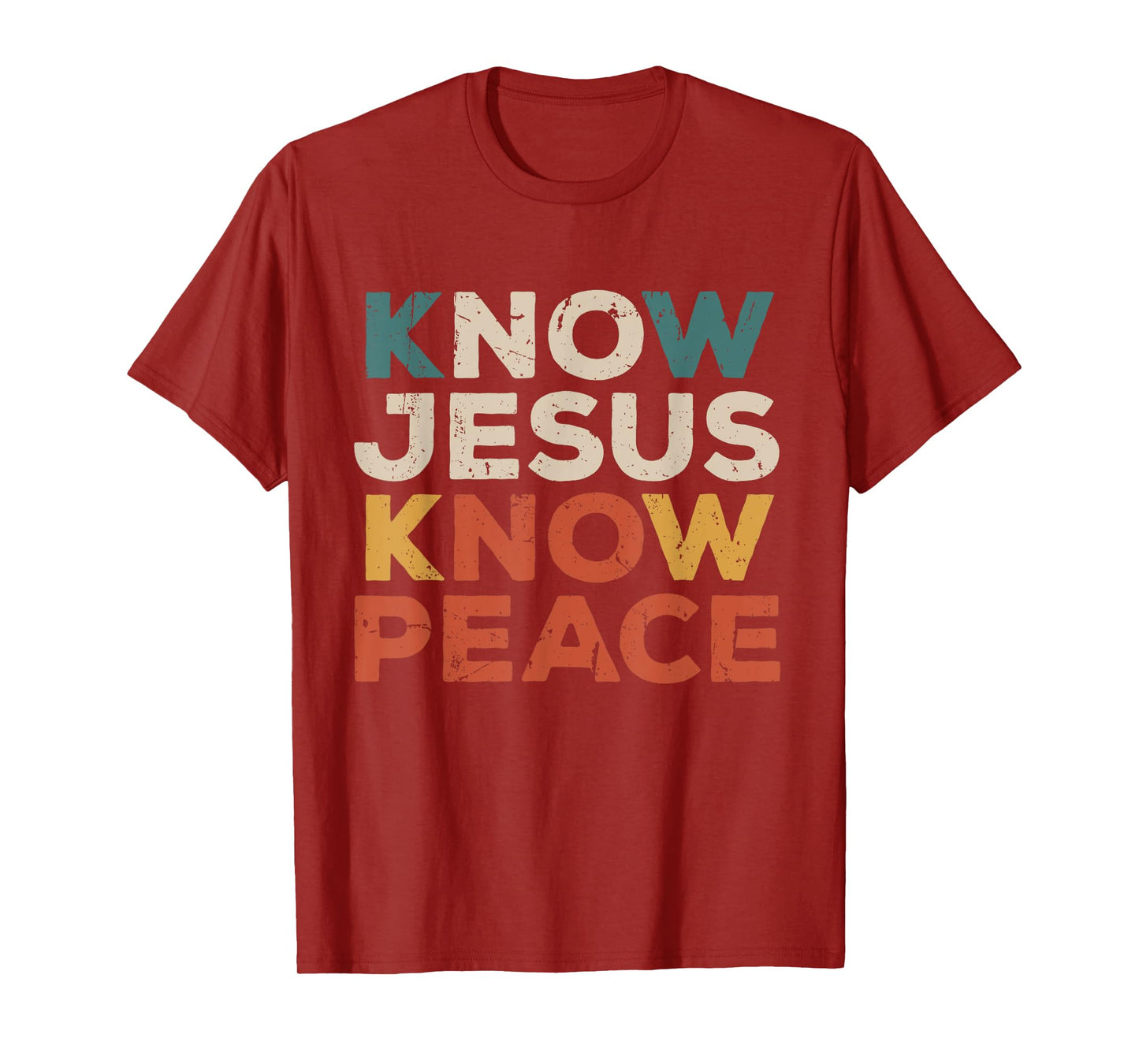 Know Jesus Know Peace Retro Christian Faith Church Religion T-Shirt