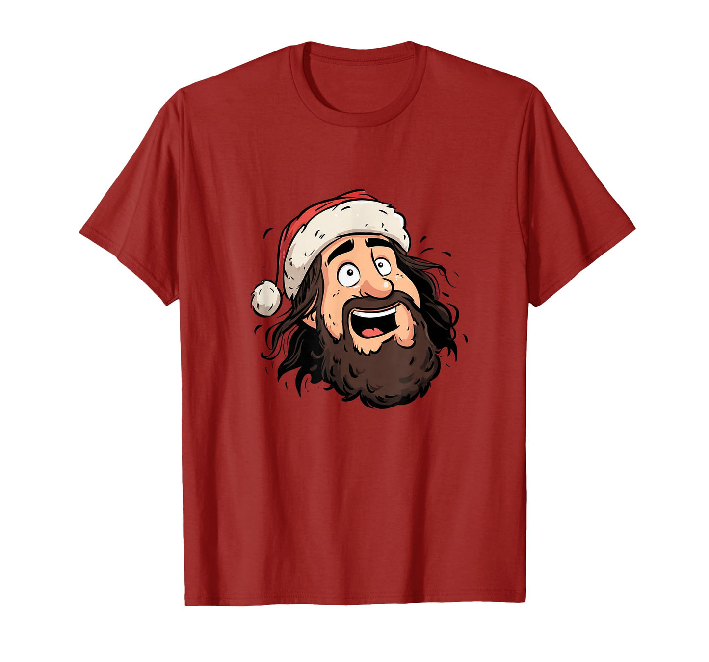 Funny Christ Face with Santa Claus Hat for Jesus & Believer T-Shirt