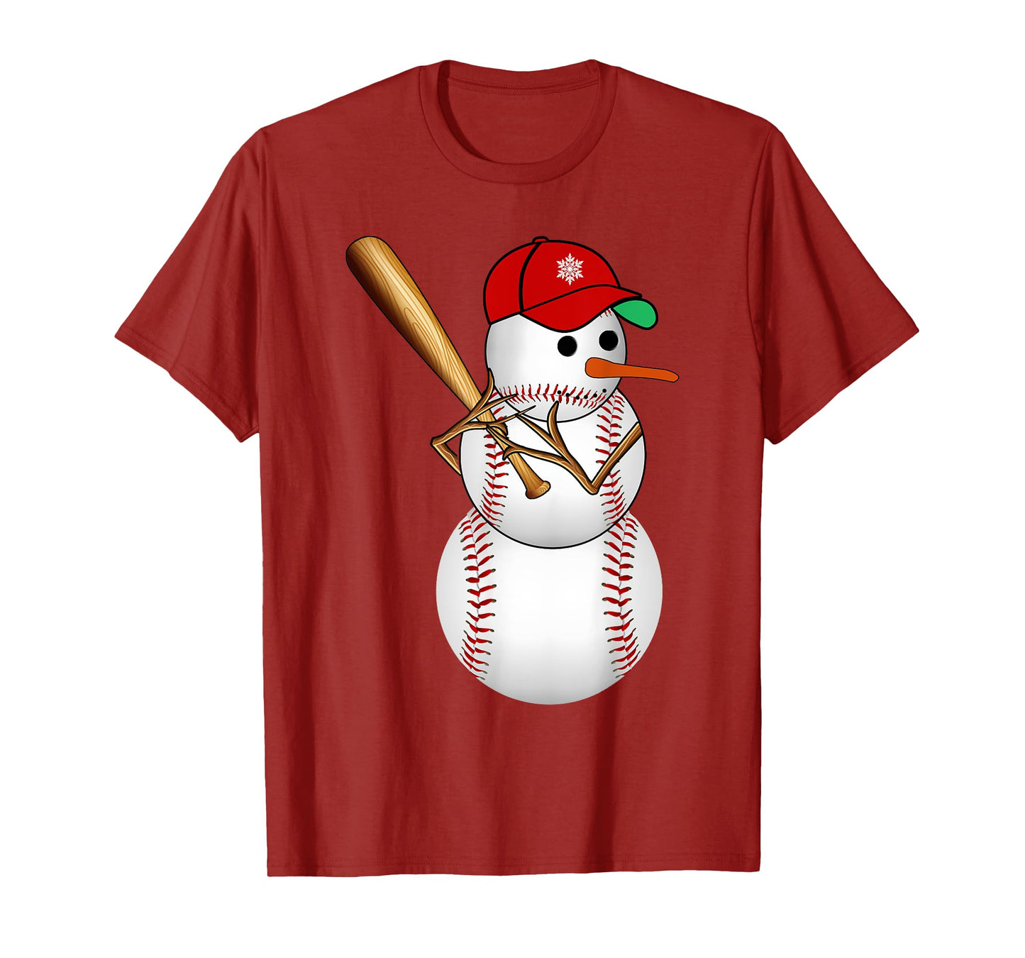 Baseball Snowman Balls Snow Christmas Xmas Gifts Men Women T-Shirt