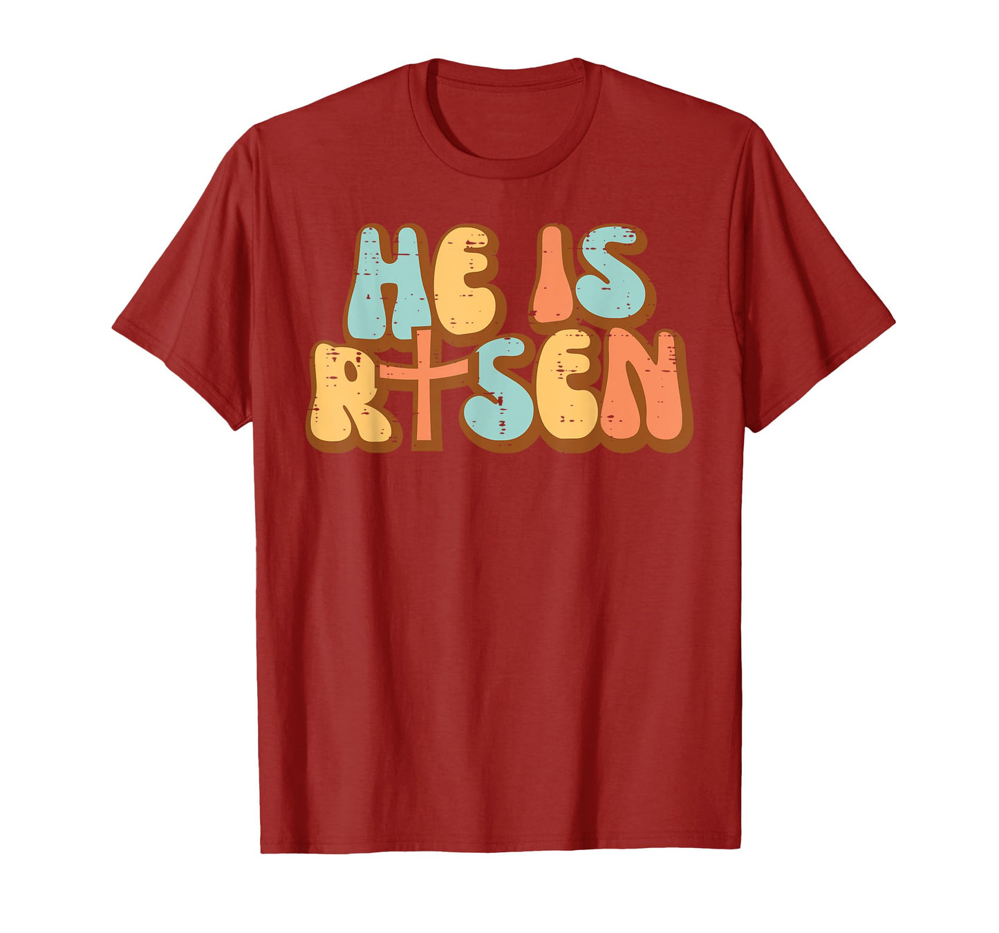 Easter He Is Risen Retro Resurrection Groovy Men Women Kids T-Shirt