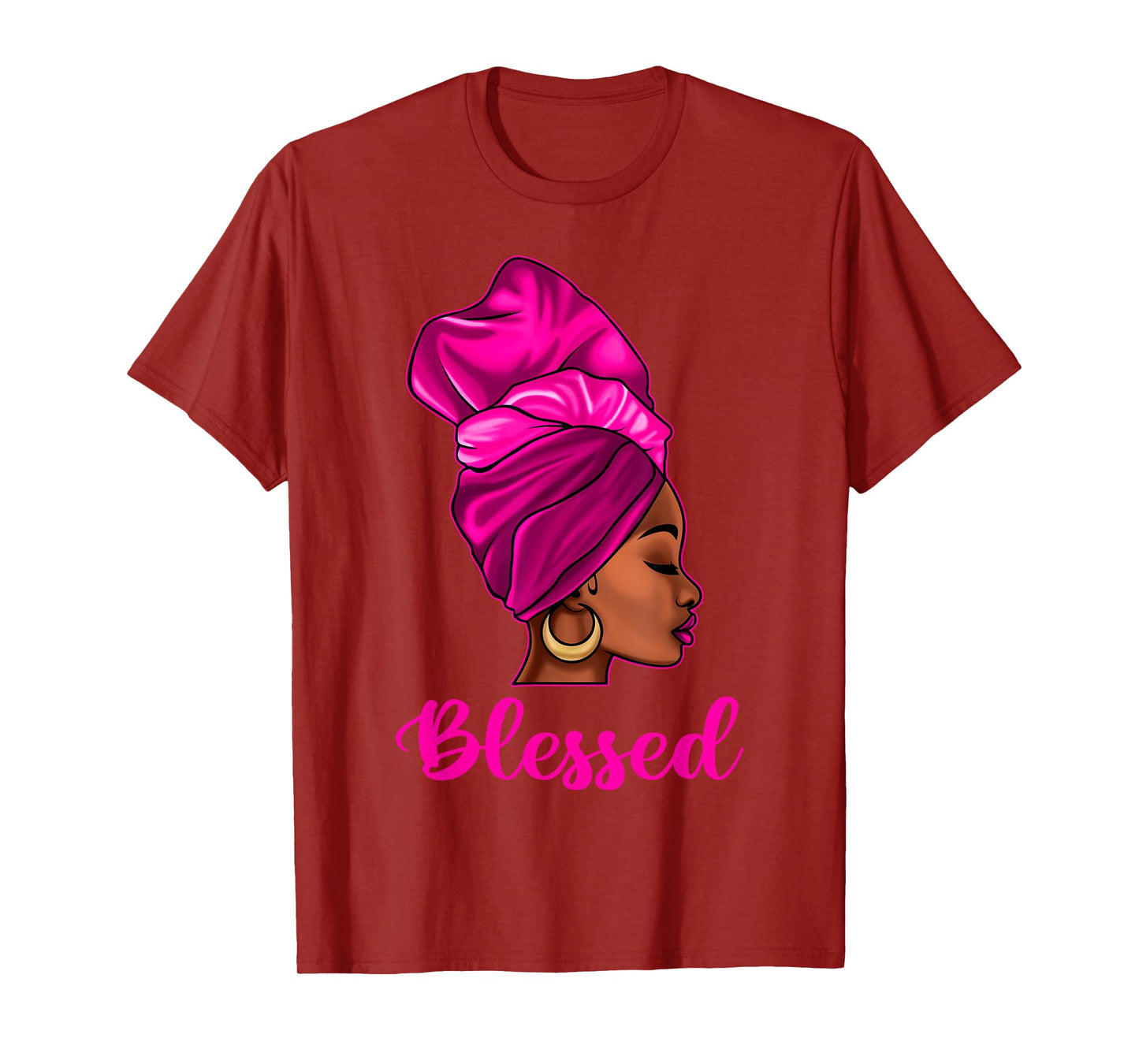 Blessed African American Black Women Headwrap Girl Christian T-Shirt