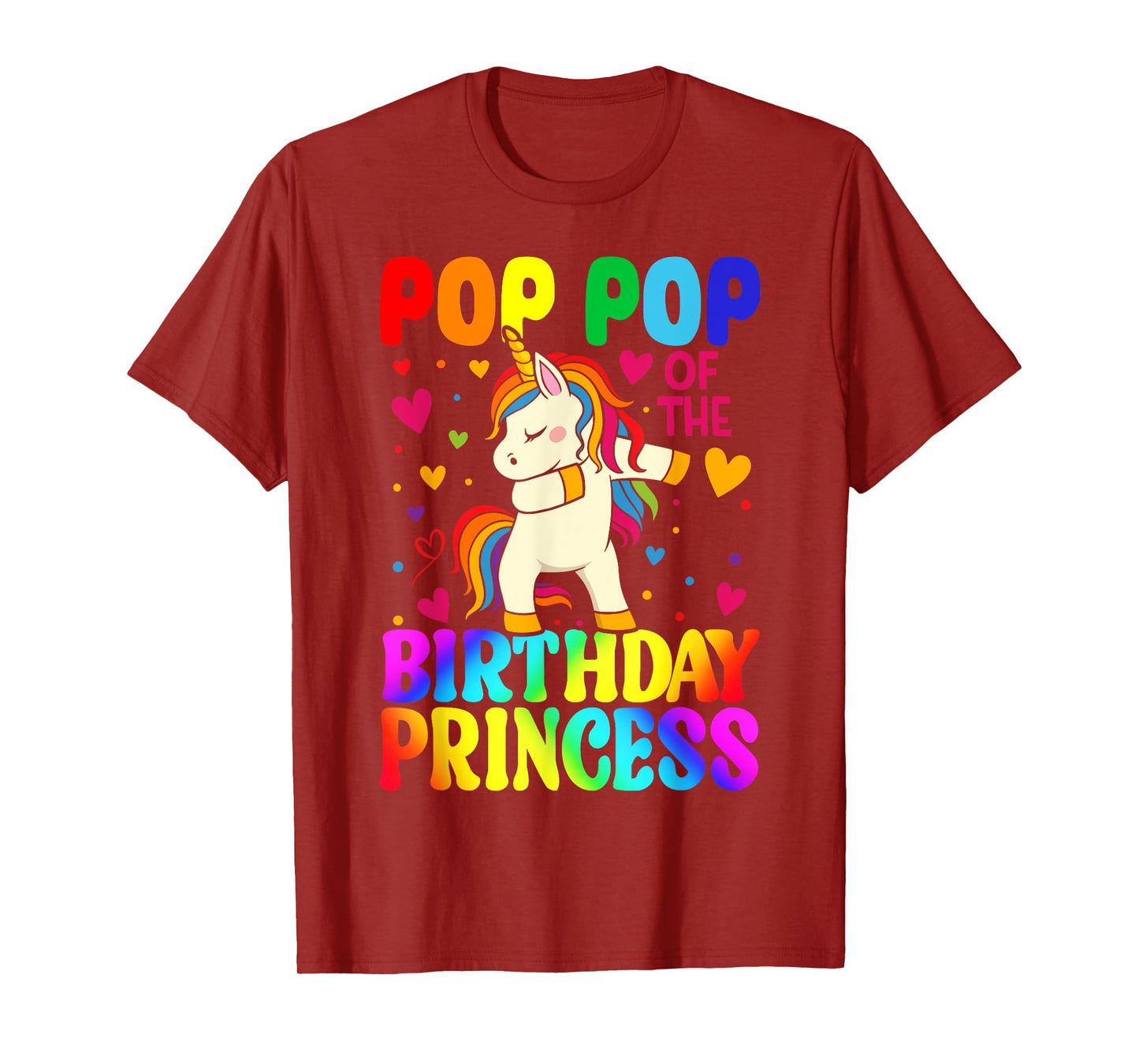 Pop Pop Of The Birthday Princess Unicorn Matching Family T-Shirt
