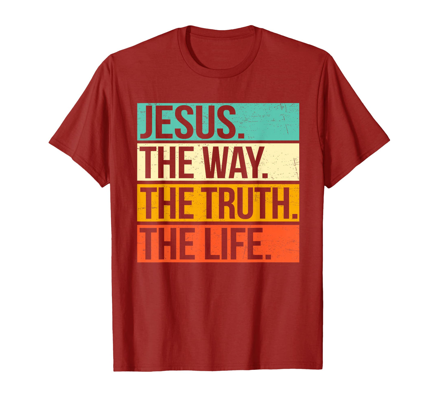 Retro Jesus The Way Truth Life Christians Bible T-Shirt