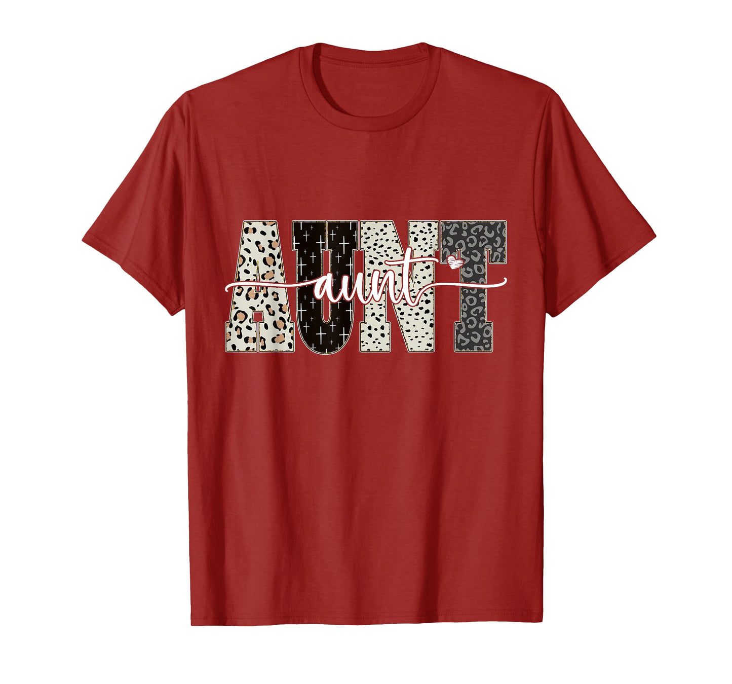 Aunt Bible Leopard Cross Faith and Love Christian Women Aunt T-Shirt