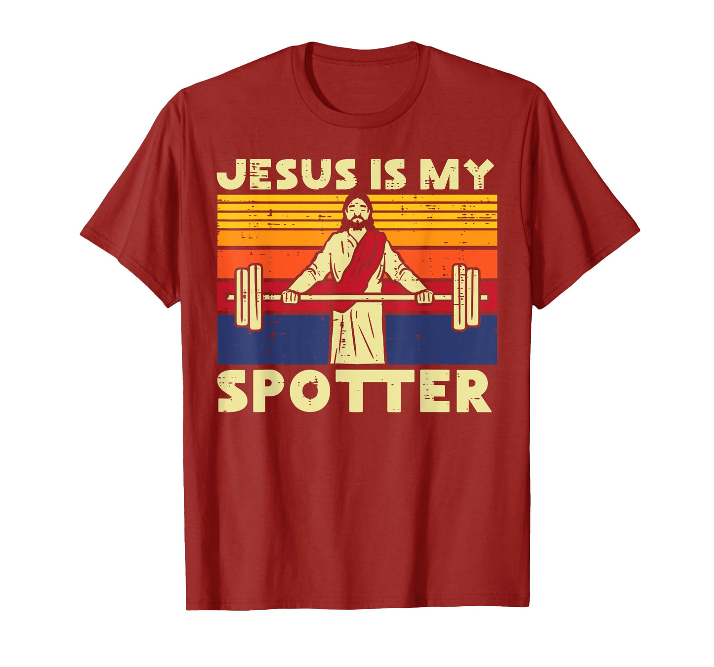 Gym Jesus Is My Spotter Christian Workout Lifting Men Women T-Shirt
