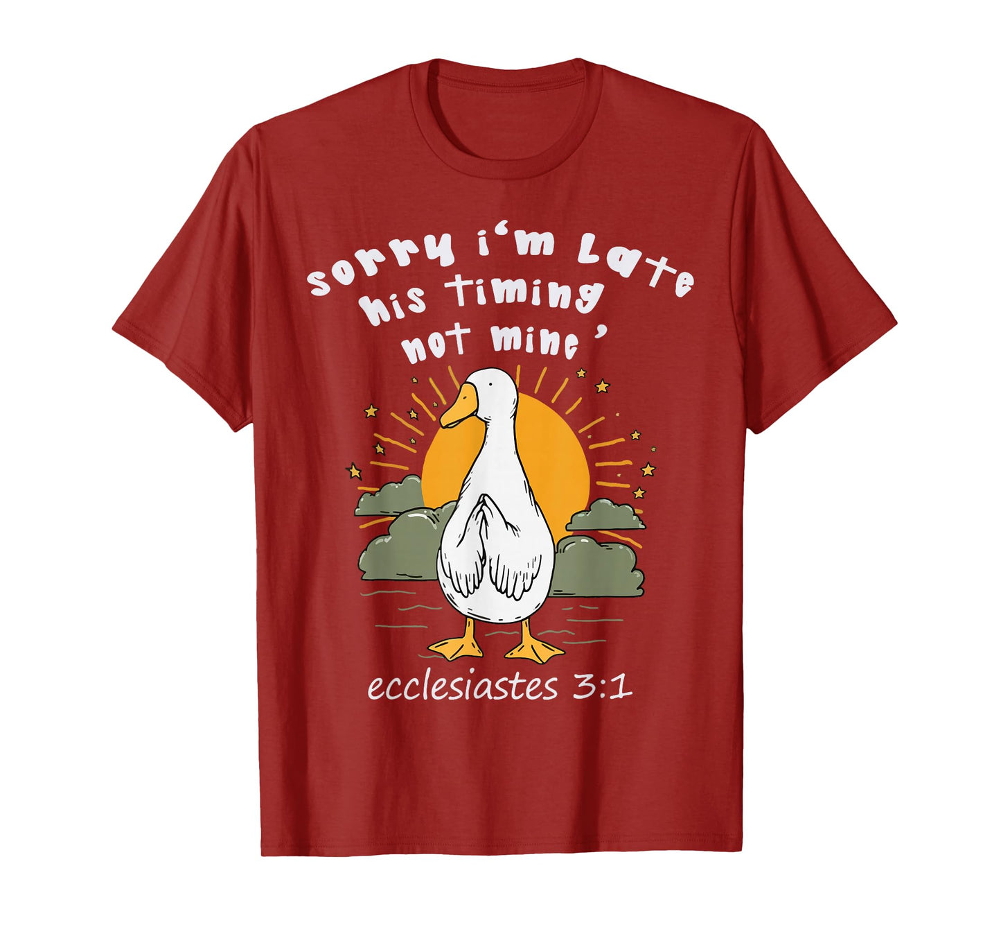 Sorry I’m Late I Walk by Faith Tripping Funny Christian T-Shirt