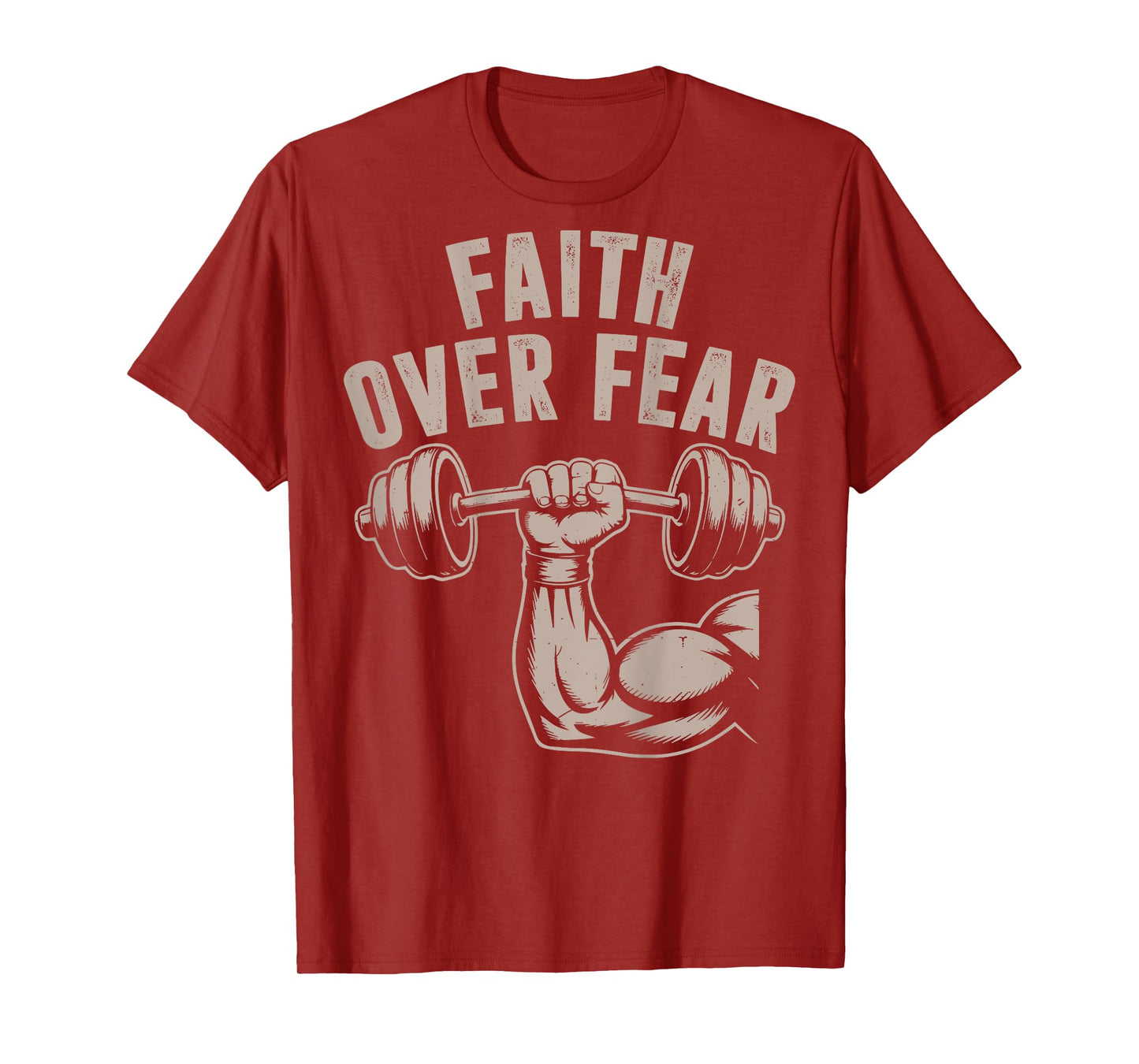 Faith Over Fear Funny Christian Workout Gym Jesus Men Women T-Shirt