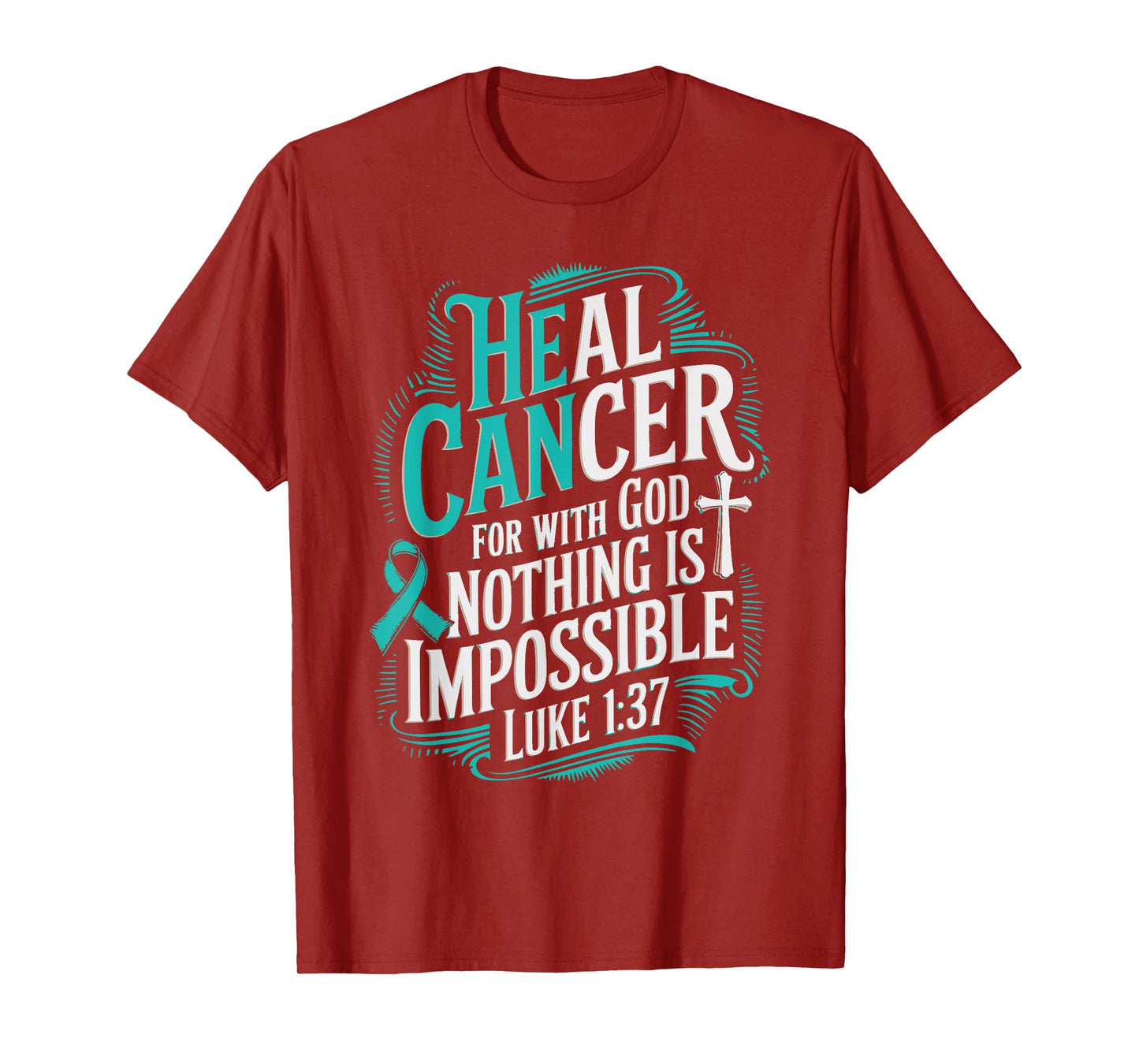 Heal Cancer Survivor Ovarian Cancer Awareness T-Shirt