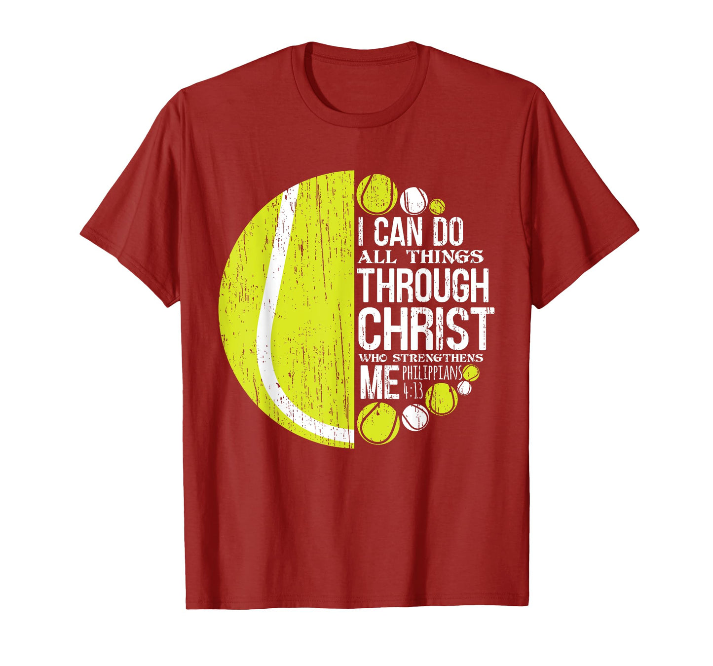 Christian Tennis Philippians 4:13 Gift For Men Women Kids T-Shirt
