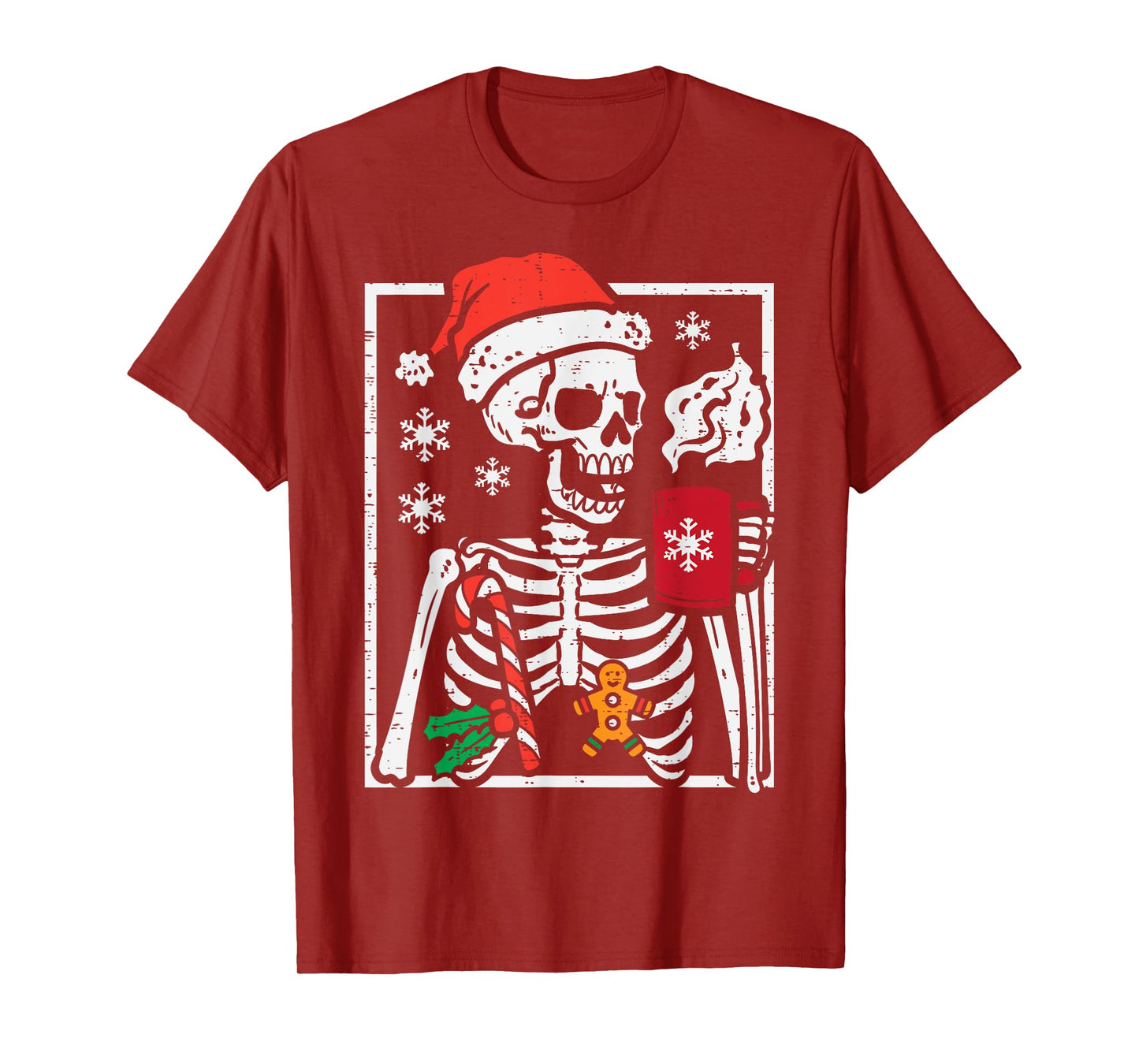 Christmas Skeleton Hot Chocolate Xmas Men Women Kids Youth T-Shirt