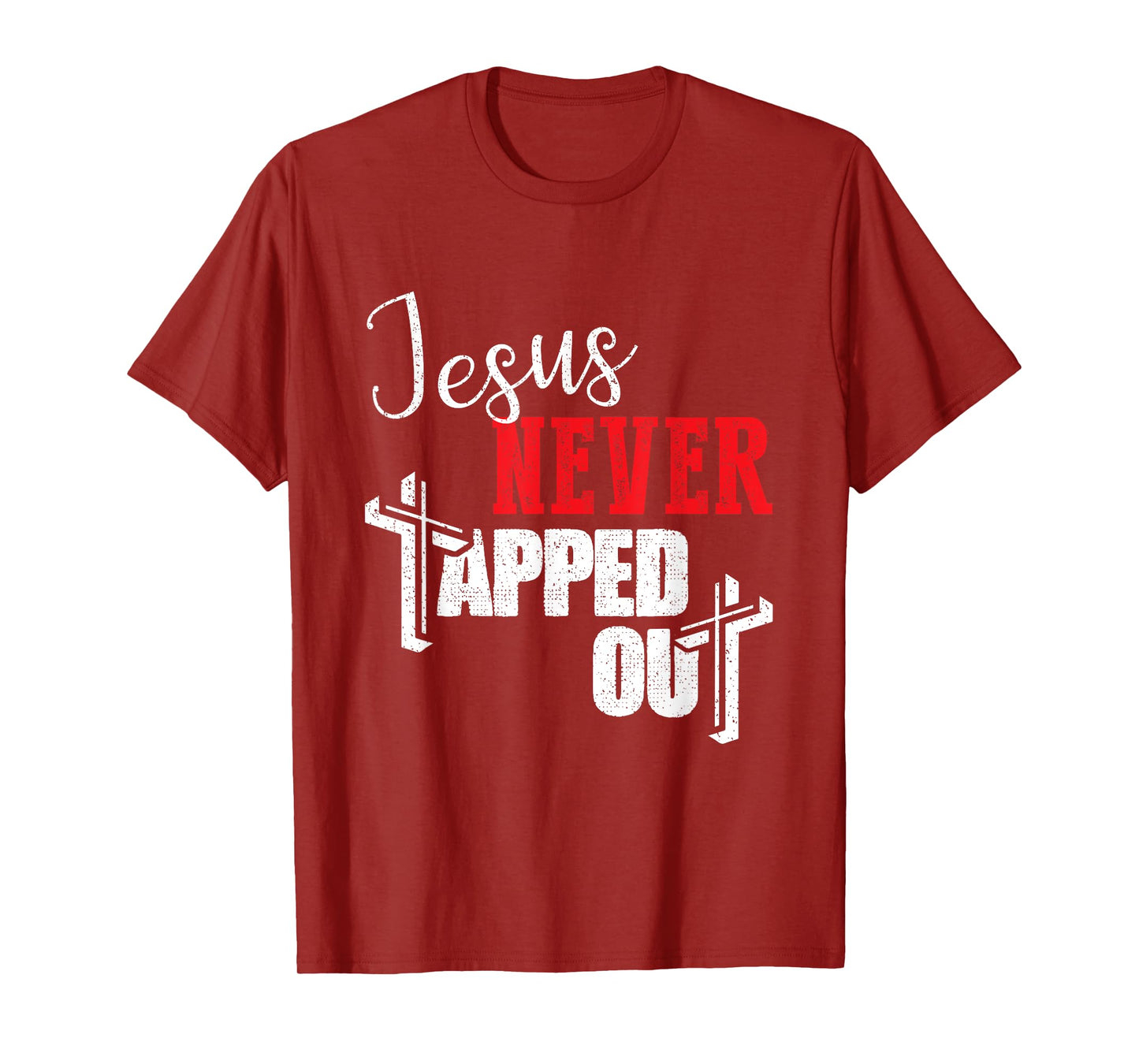Jesus Never Tapped Out Christian Faith Wrestling T-Shirt