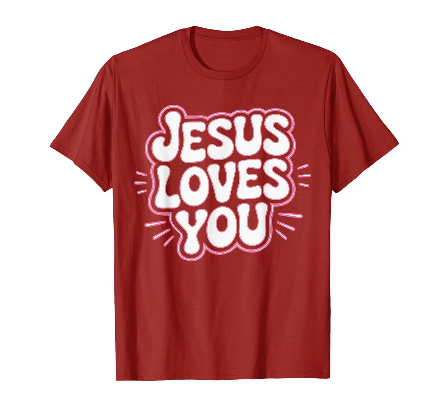 Toddler Jesus Loves You Pink White Christian Girl God Sister T-Shirt