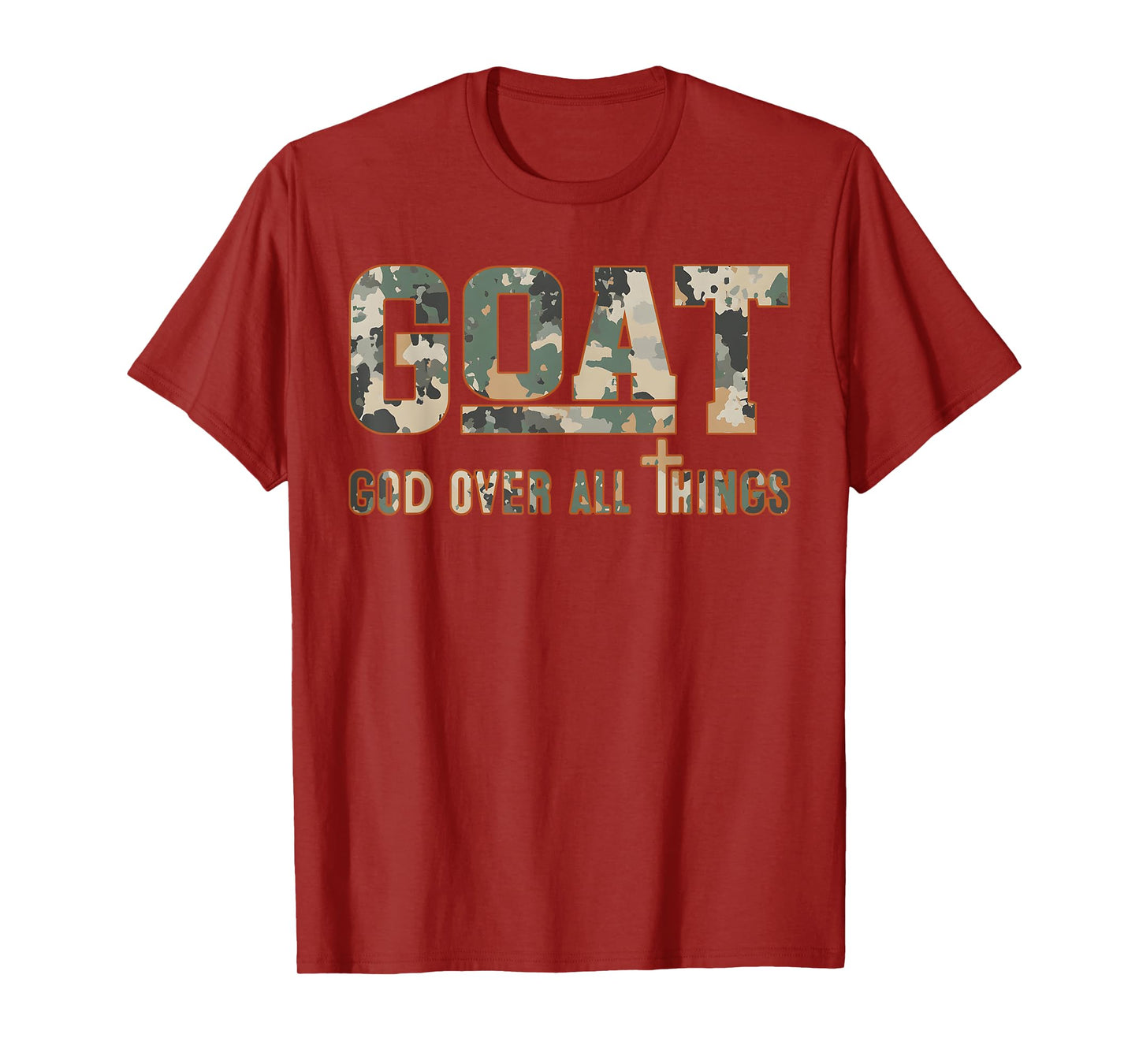 God over All Things Camo Camouflage Natural T-Shirt
