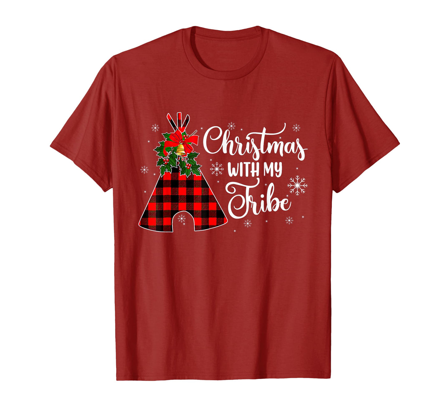 Christmas With My Tribe Buffalo Plaid Family Pajama T-Shirt
