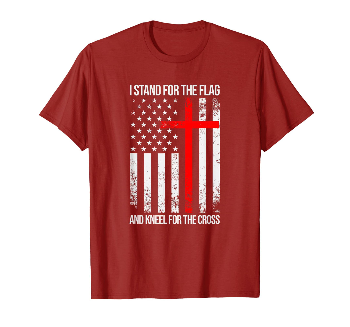 I Stand for the Flag and Kneel for the Cross USA Flag T-Shirt