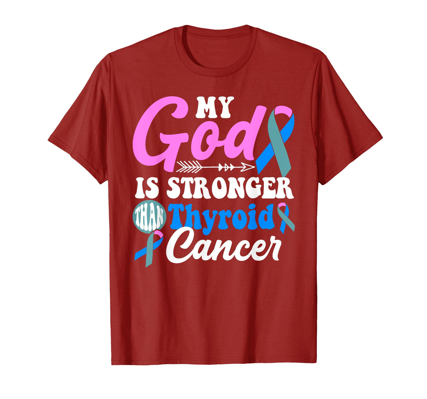 My God is Stronger Than Thyroid Cancer Awareness Warrior T-Shirt