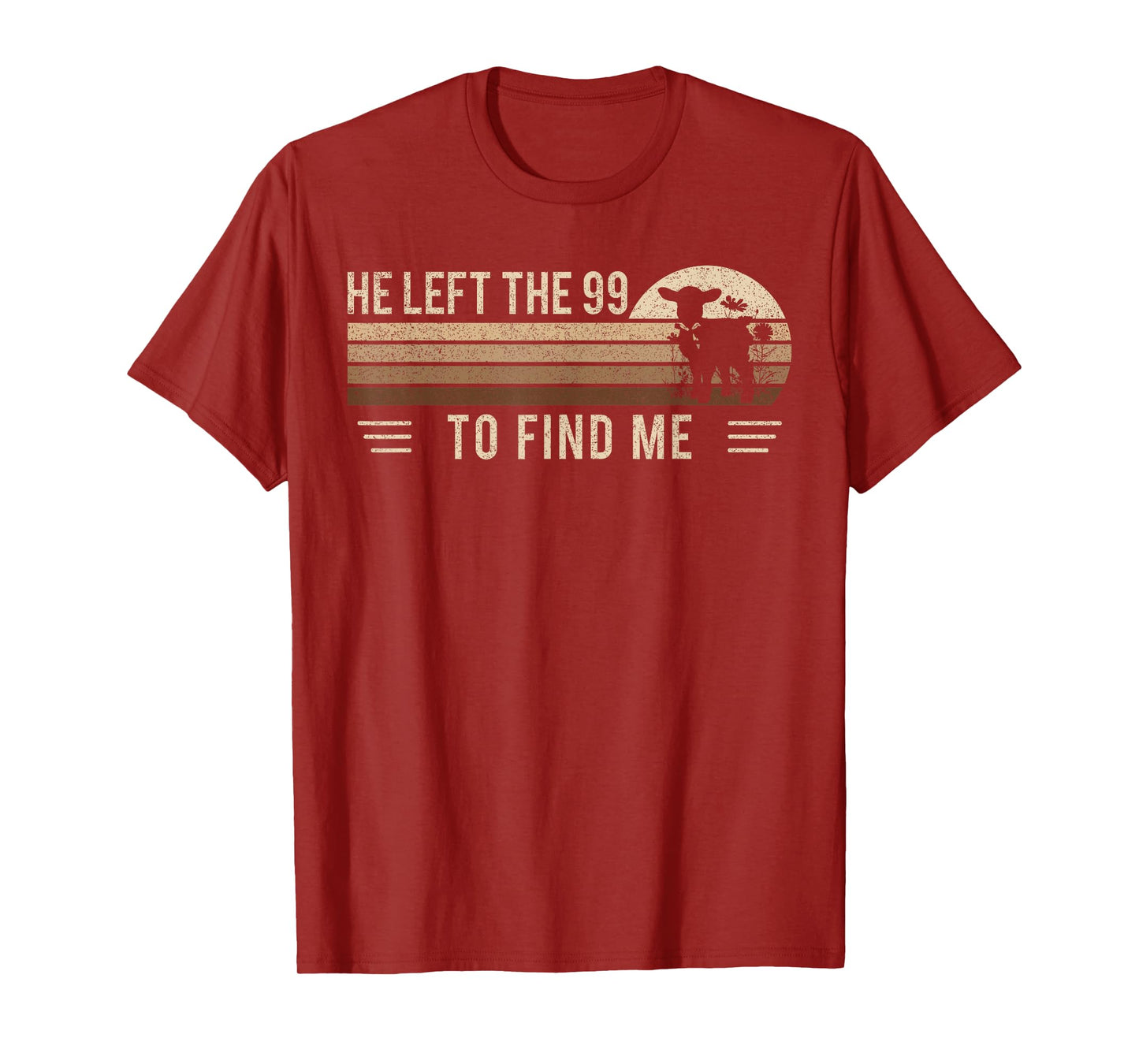 Vintage Gifts for Christians Adult He Left The 99 To Find Me T-Shirt