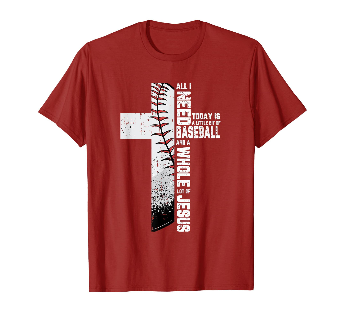 Baseball Cross Jesus Christian Quote Cool Sports Lover Gifts T-Shirt