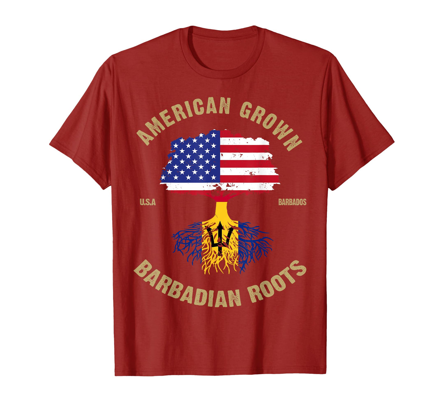 Barbados Bajan Barbadian Heritage Proud Half Barbadian Flag T-Shirt
