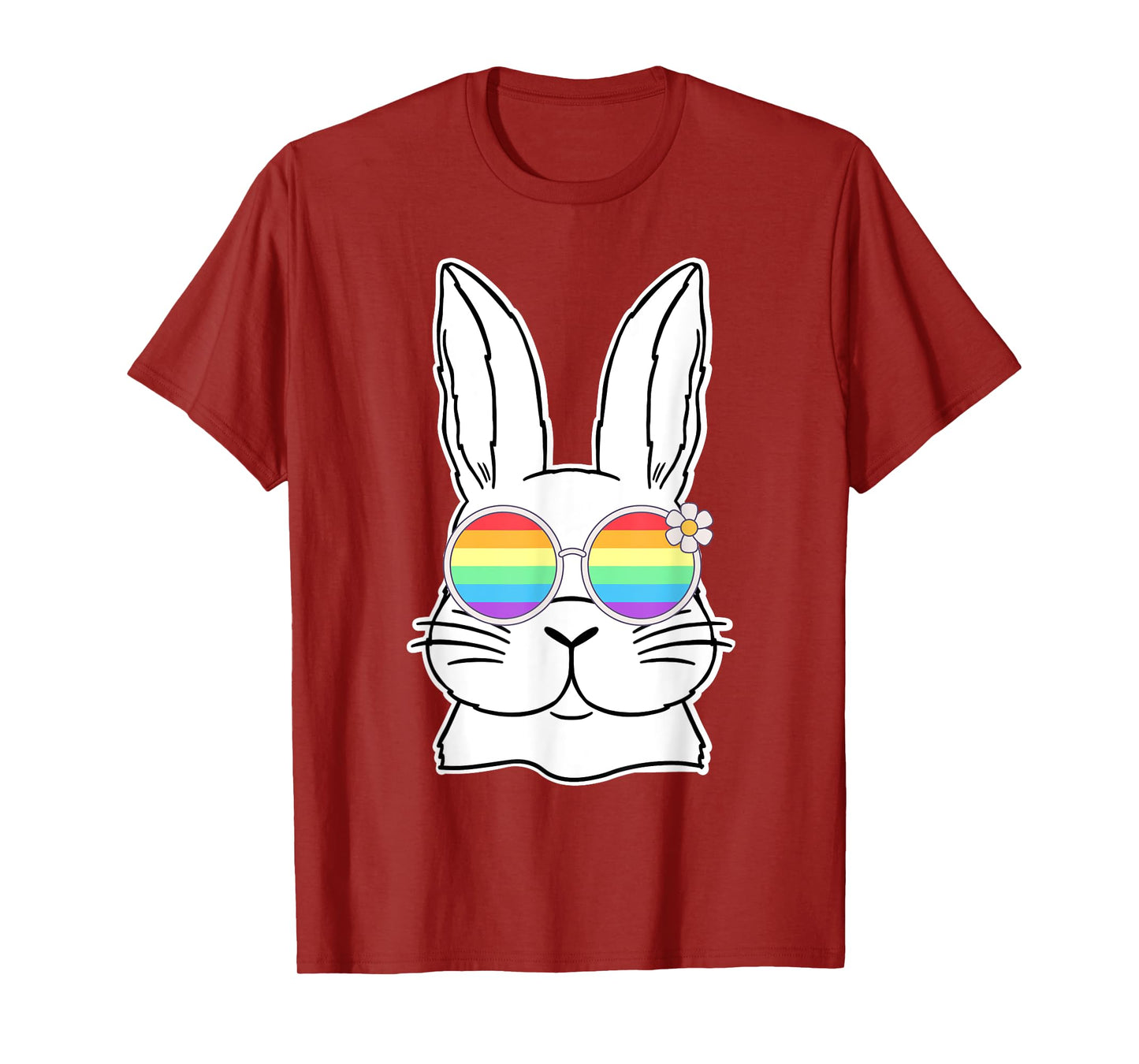 Bunny Gay Pride LGBTQ Bunny Rainbow Sunglasses Happy Easter T-Shirt