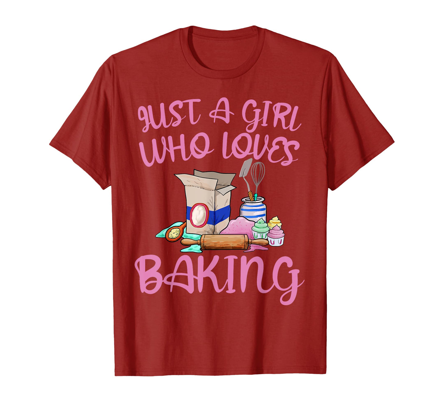 Just A Girl Who Loves Baking Funny Baker Bread Making Outfit T-Shirt