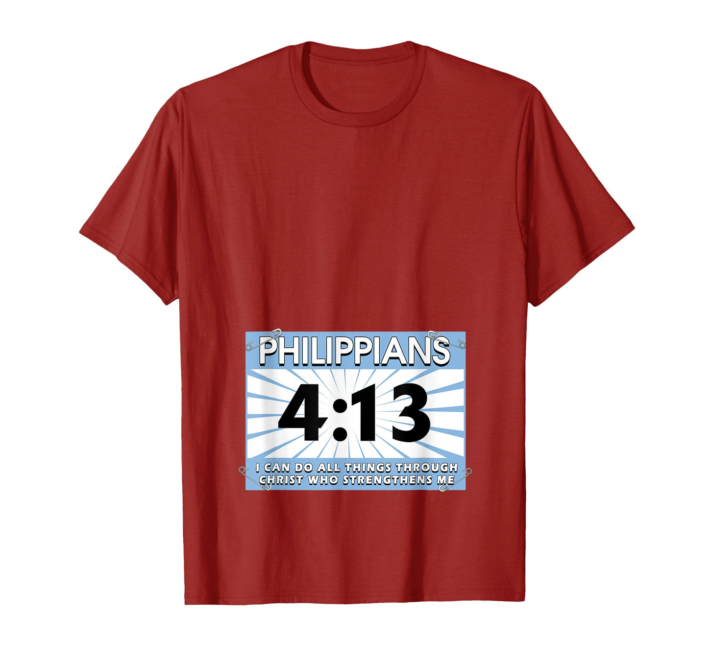 Runners Bib Philippians 4:13 Christ Faith Running Marathon T-Shirt