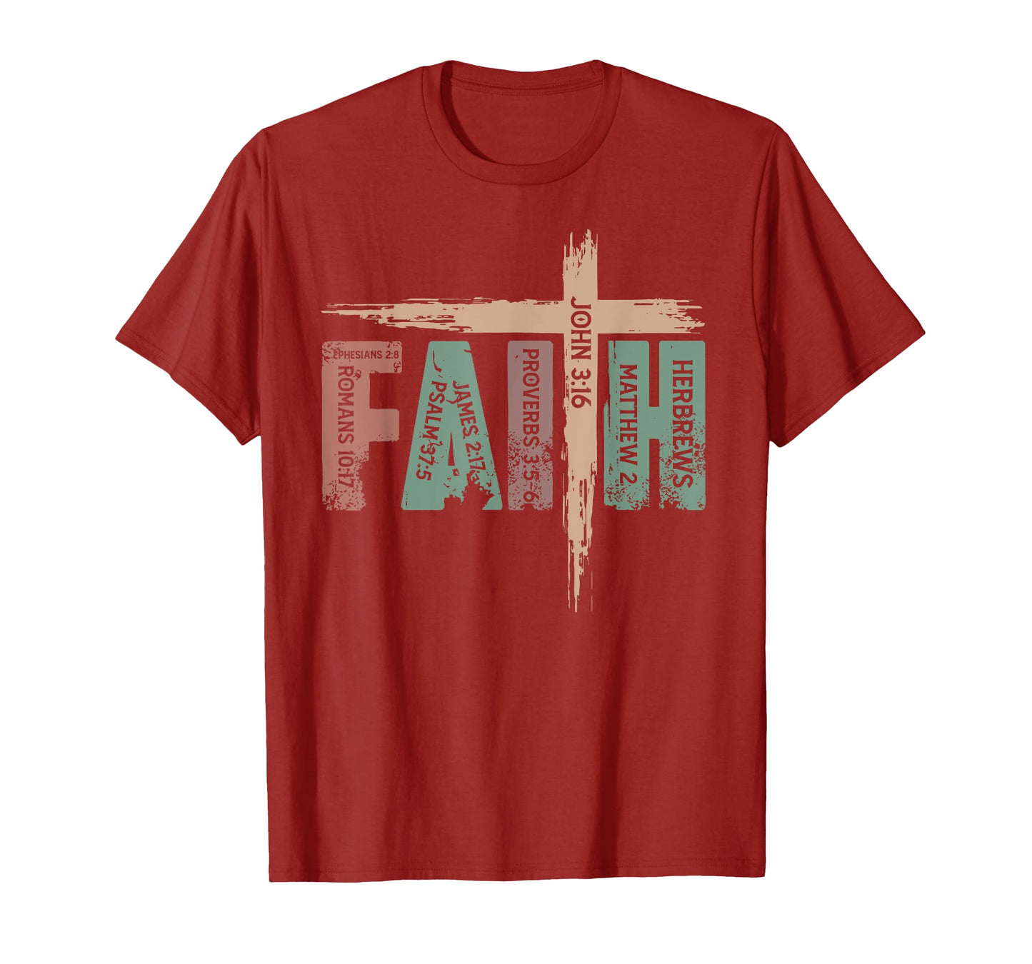 Retro Christian Faith Bible Verse Religious Christian Cross T-Shirt
