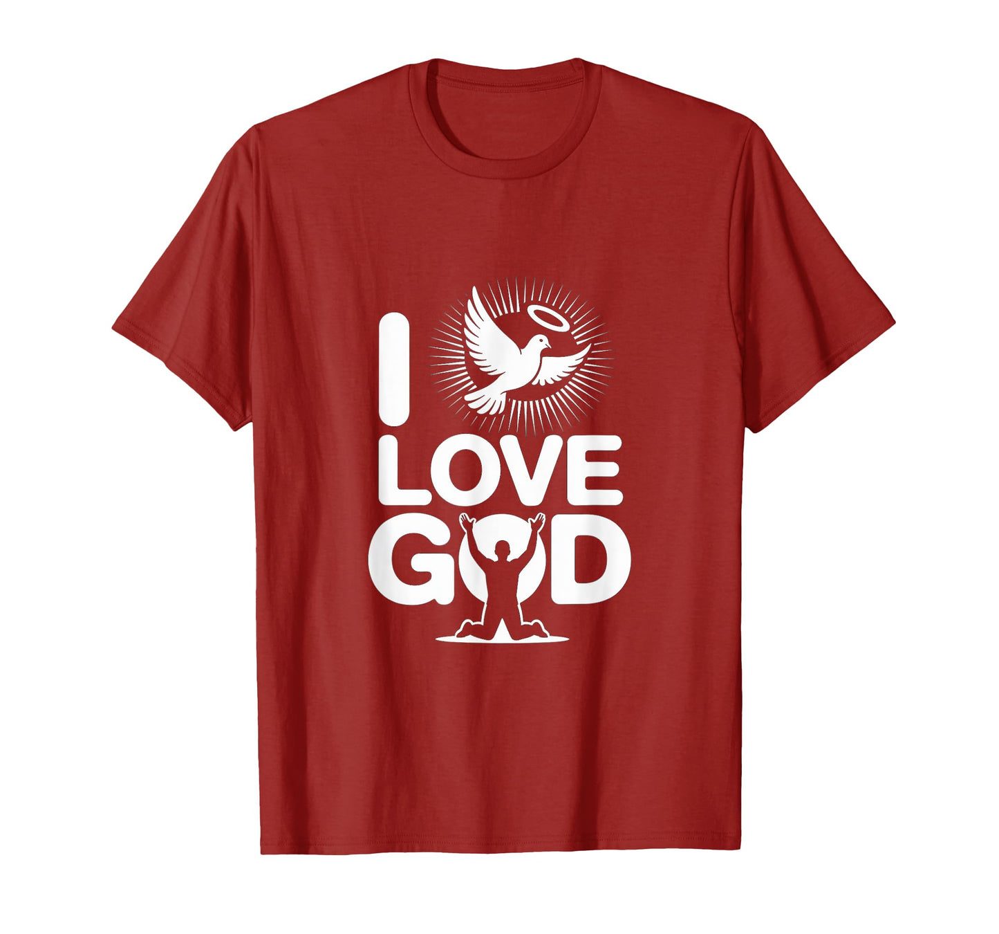 I Love God Dove Halo Spiritual Message T-Shirt