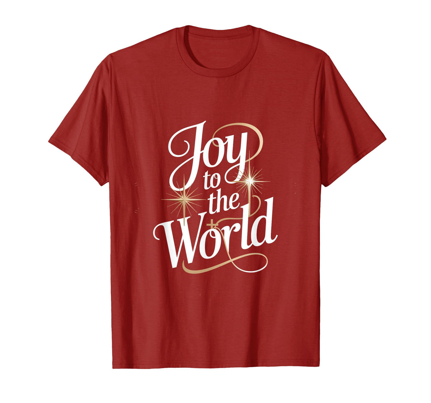 Joy to The World Christmas Carol Starburst Lettering T-Shirt