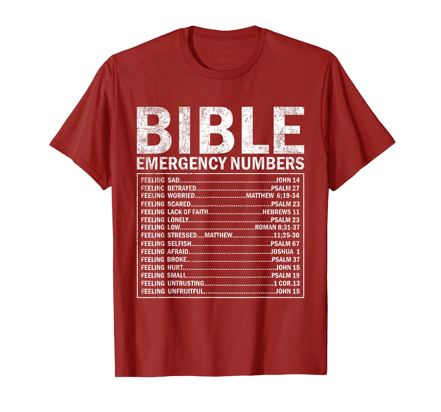 Christian Bible Emergency Numbers Cute Christian T-Shirt
